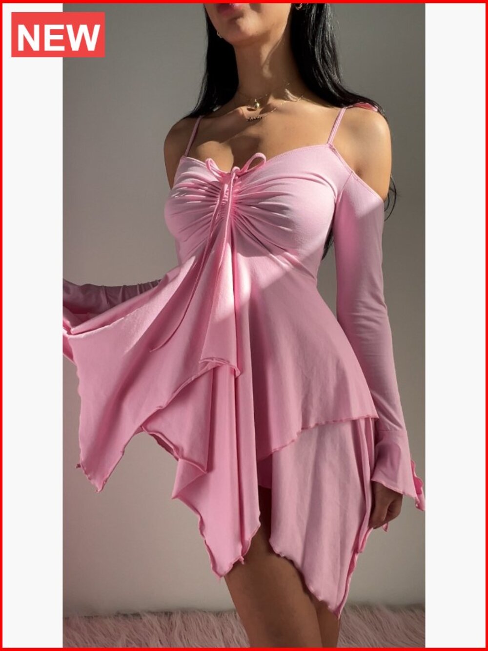 Fairycore Handkerchief Dress with Adjustable Ties - Picture 7 of 7